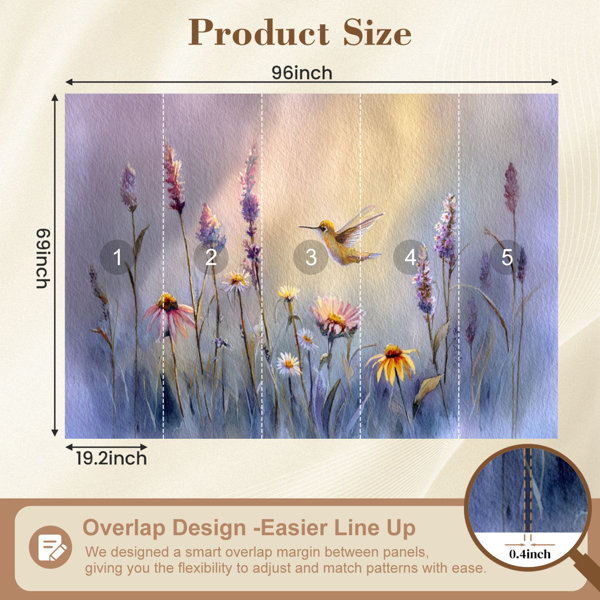 Red Barrel Studio Peel and Stick Wallpaper Pastel Scene Lavender ...