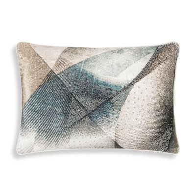 Oreiller bleu et gris en jade