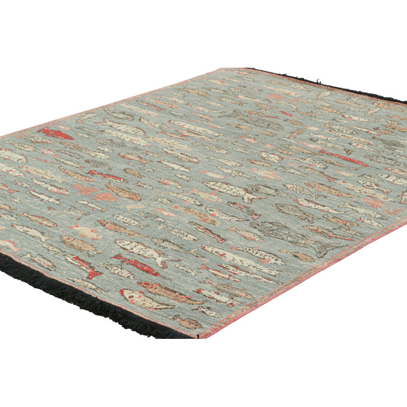 Burano Hand Knotted Wool Animal Print Area Rug, Rectangle 9' x 12'