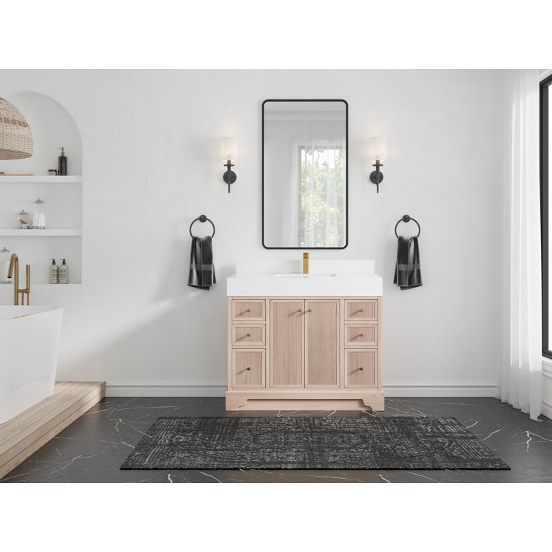 Ensemble de meuble-lavabo simple 42 po Akem, Blanc