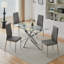 Beveard Glass Top Metal Base Dining Table