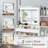 Vanity Desk With LED Mirror Lights And Power Outlet Charging Station, Makeup Dressing Table With 3 Drawers, 7 Shelves And Storage Stool, For Girls And Women