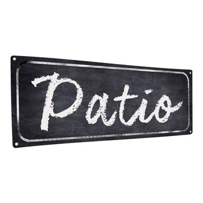 " Patio Chalkboard-Style Metal Sign "