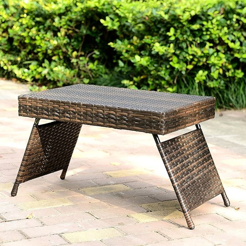 American - Style Portable Folding Brown Table, 7 Lb Lightweight, , Easy Maintenance, 23.5 In Width, Ideal For Patios Great