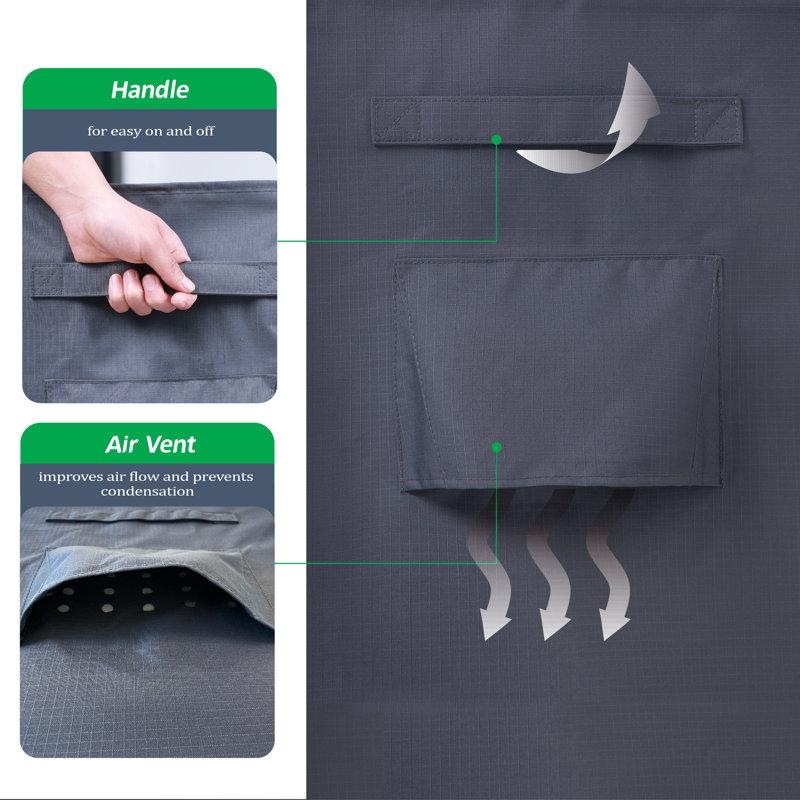 Gray Waterproof Outdoor Patio Rectangular Table Cover, 62" Wide