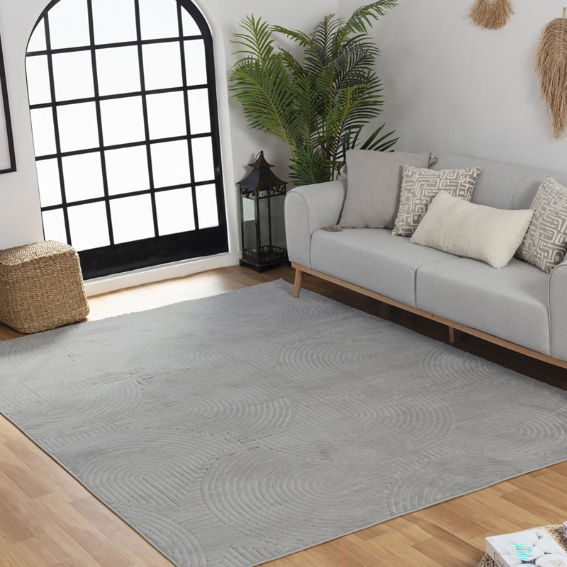 Michoel In- & Outdoor Scandi Modern Boho Grey Area Rug, Rectangle 160 x 220cm
