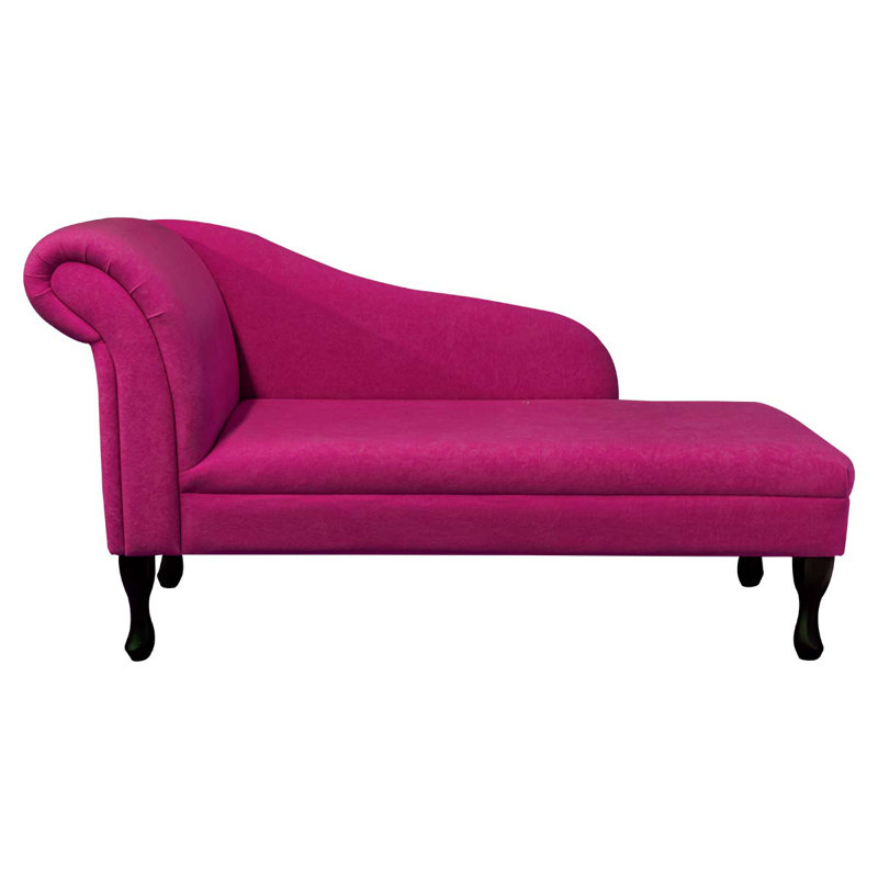 Upholstered Chaise Lounge, Left-Arm Chaise, Pink