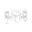 Ensemble de table de salle à manger, ensemble de 3 pièces, petit, abattant 35 po, cuisine, métal noir, contemporain, moderne-809323699-809323696