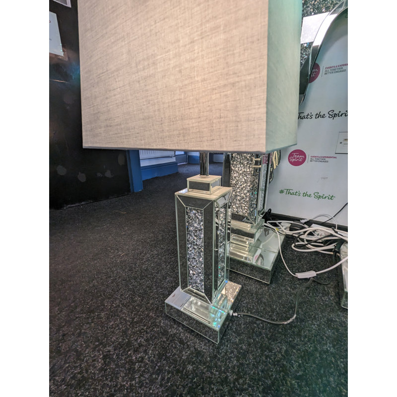 Silver Mirrored Table Lamp