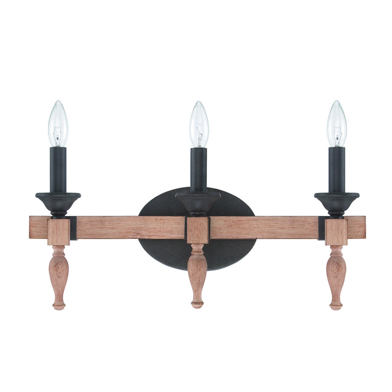 Luminaire de meuble-lavabo à 3 lumières au fini bronze vieilli et chêne vieilli l 21 po Glenwood
