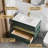 36" Floating Bathroom Vanity, Engineered Stone Top, Soft-Close Drawer, LED Light, Green Finish-1176167329