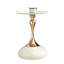 Petite table basse ronde en métal blanc avec plateforme Golden Ray