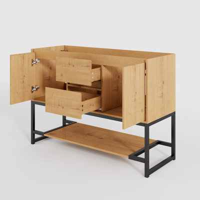 Base de meuble-lavabo double 48 po seulement, comptoir de lavabo non inclus