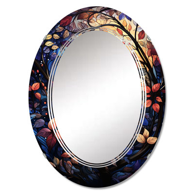 Multicolor Vibrant Vines Wall Mirror, Abstract Modern - Multicolor Vibrant Vines III
