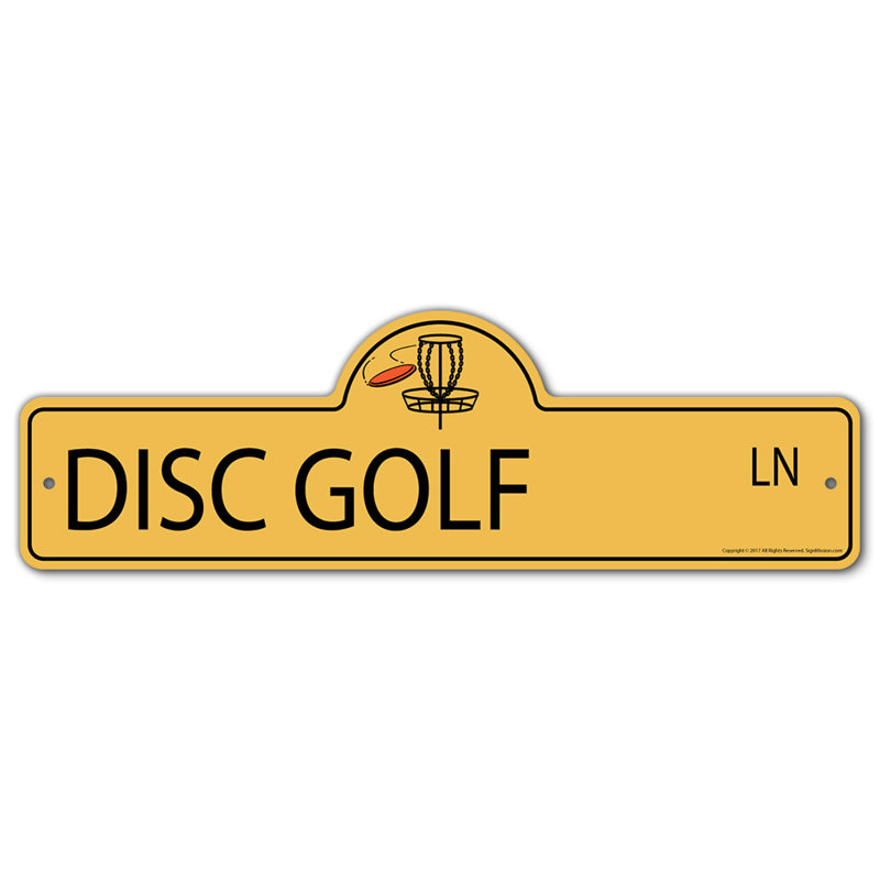Disque de golf, plaque de rue, décoration amusante