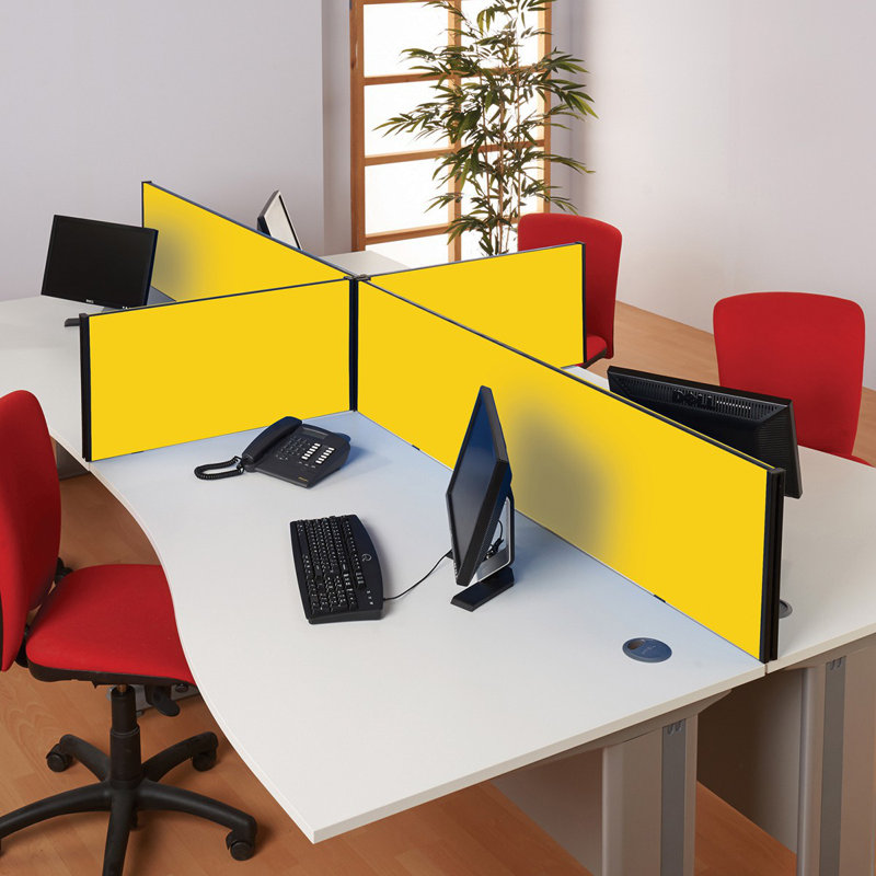 Desk Dividers, 40cm H x 160cm W x 3cm D, Yellow
