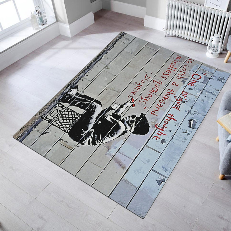 Stylish Polyester Area Carpet, 3.3 x 5.2 ft | 100% Antibacterial Material, 0.4 in Pile Height | Non-Slip Underside, Machine Washable | Perfect for Living Room & Bedroom Decor, Soft & Durable Design