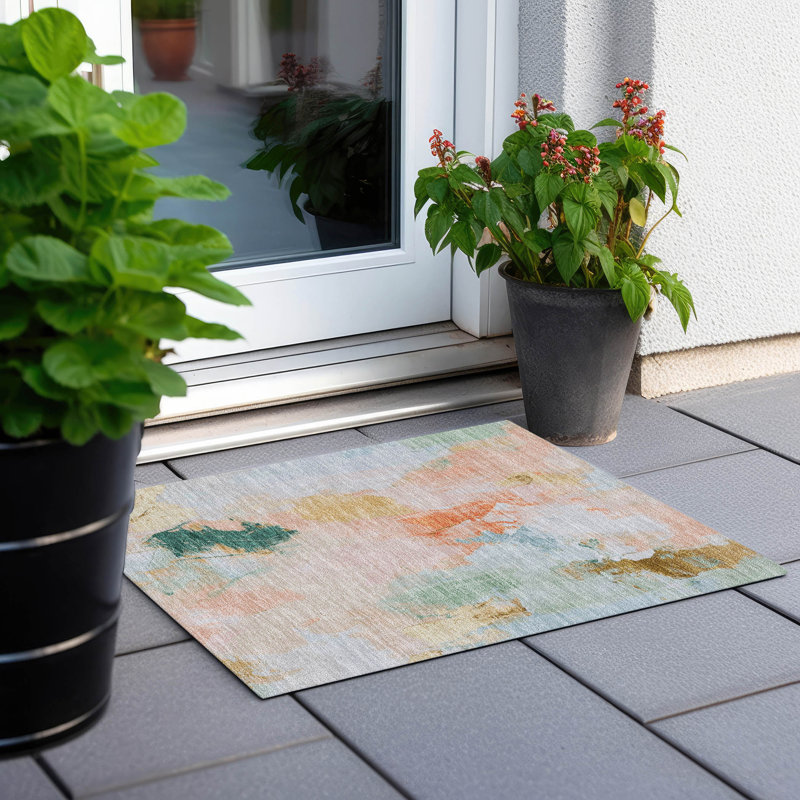 Tapis de pêche Xhevrie intérieur / extérieur lavable à la machine, Rectangle 1 pi 8 po x 2 pi 6 po