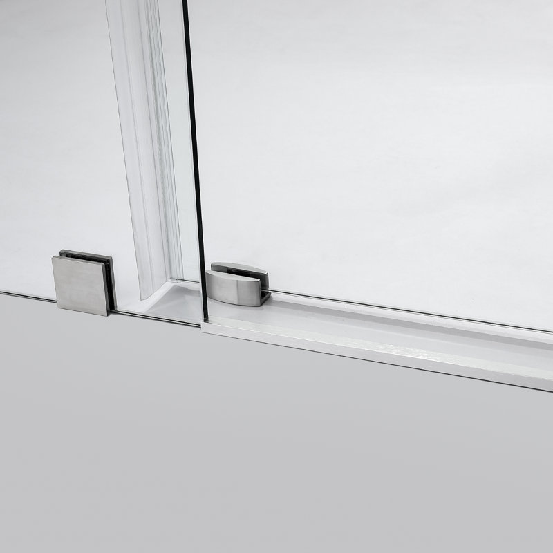 Villena 68'' x 78'' Frameless Sliding Shower Door in Brushed Nickel