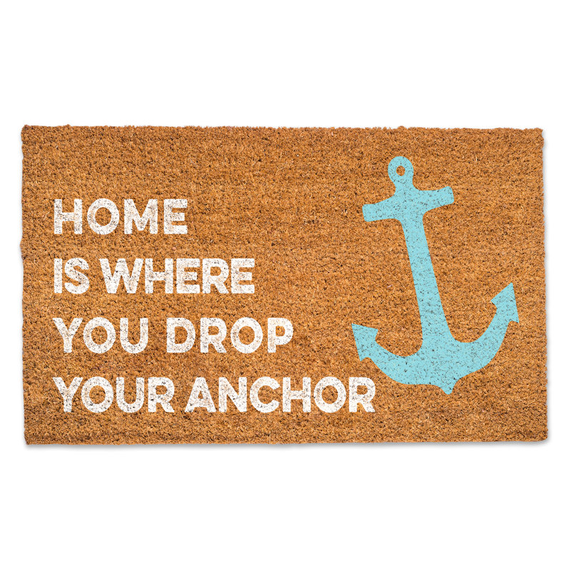 Tapis de porte d'extérieur 30 po x 18 po Fonda Home Is Where You Drop Your Anchor