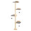 Arbre à chat 4 étages, ensemble de meubles muraux pour chat avec 4 planches à sauter, tablette flottante murale pour chat jusqu'à 40 lb, perchoir pour chat en bois de pin de 12 mm pour dormir, jouer et grimper
