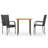 Rosalind Wheeler 3 Piece Garden Dining Set Poly Rattan Brown-263376618