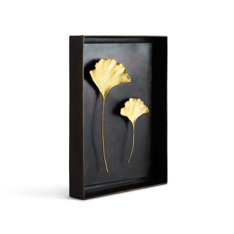 Ginkgo Leaf Shadow Box, Gold