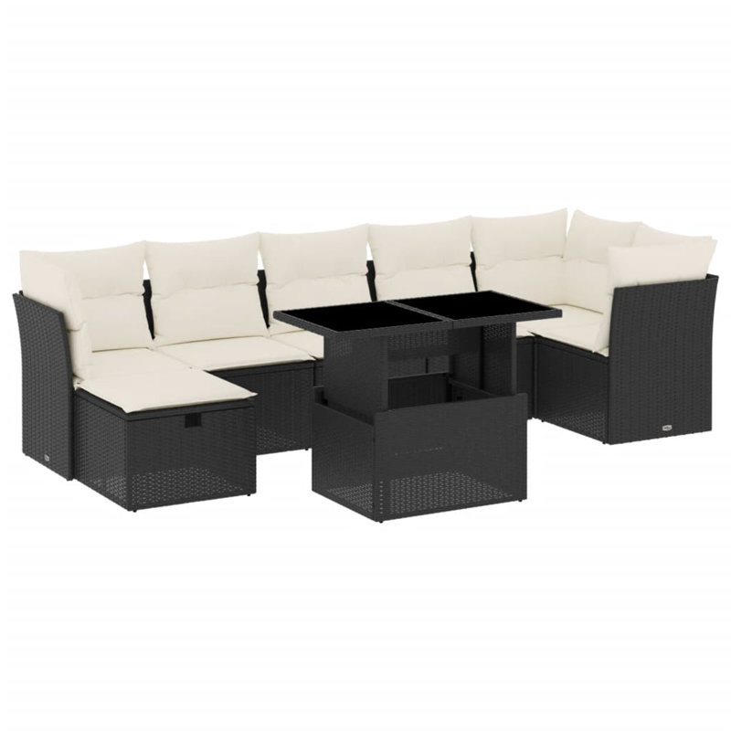 Vidaxl Garden Sofa Set , Cream White, Black