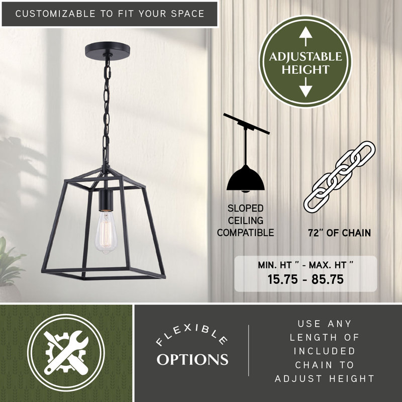 Light Lantern Geometric Pendant, 1 Light