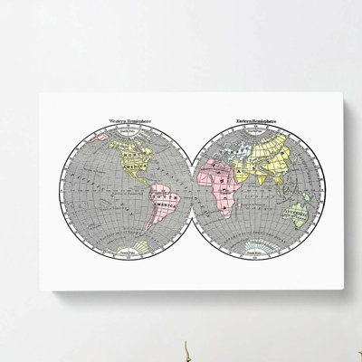 World Map Illustration - Wrapped Canvas