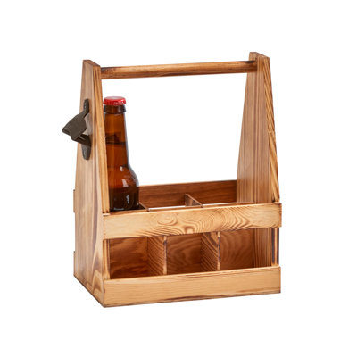 Porte-accessoires en bois pour 6 bouteilles
