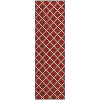 Premium Machine Washable Uran AMF140 Red Rug