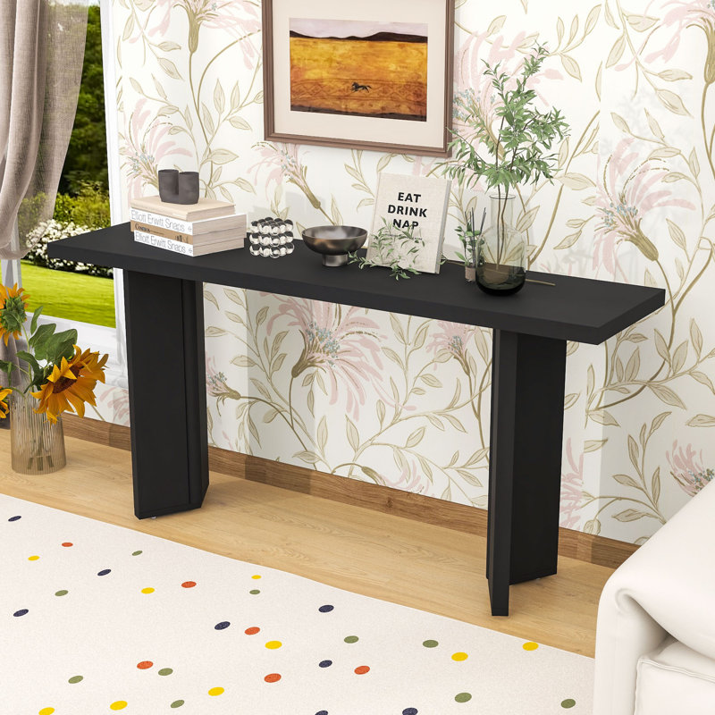 Console élégante et durable - Structure géométrique fonctionnelle, Noir