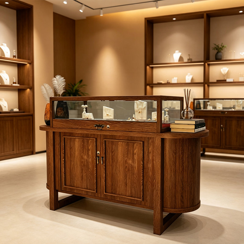 Vitrine à bijoux incurvée 59,06 po