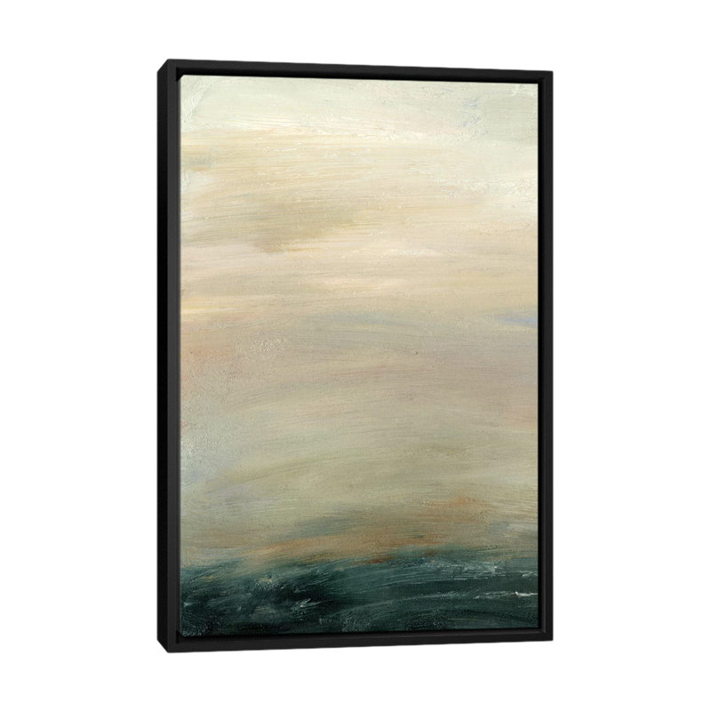 «Soft Horizon I» par Sharon Gordon - impression sur toile tendue, H 26 po x l 18 po x P 1,5 po, Toile avec cadre noir