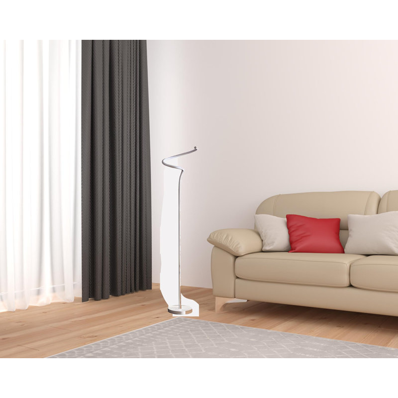 51" White LED Curvy Spiral Metal Floor Lamp