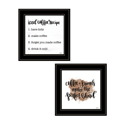 «Coffee & Friends Recipe», art mural encadré 2 pièces