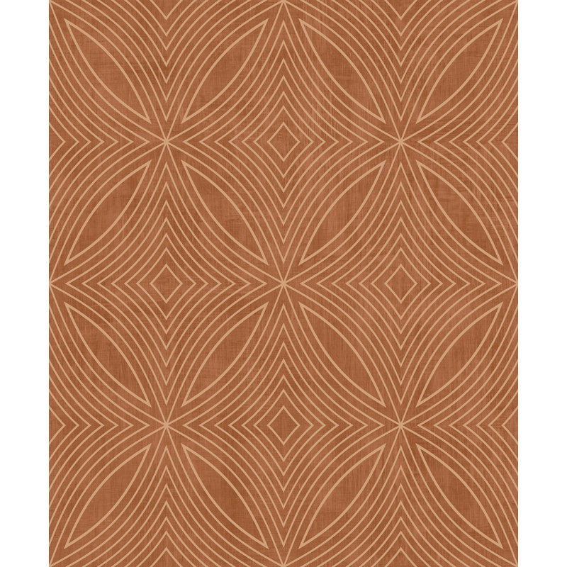 Robbin 10m x 53cm Textured Metallic Finish Non-pasted Wallpaper Roll, Orange/ Tan