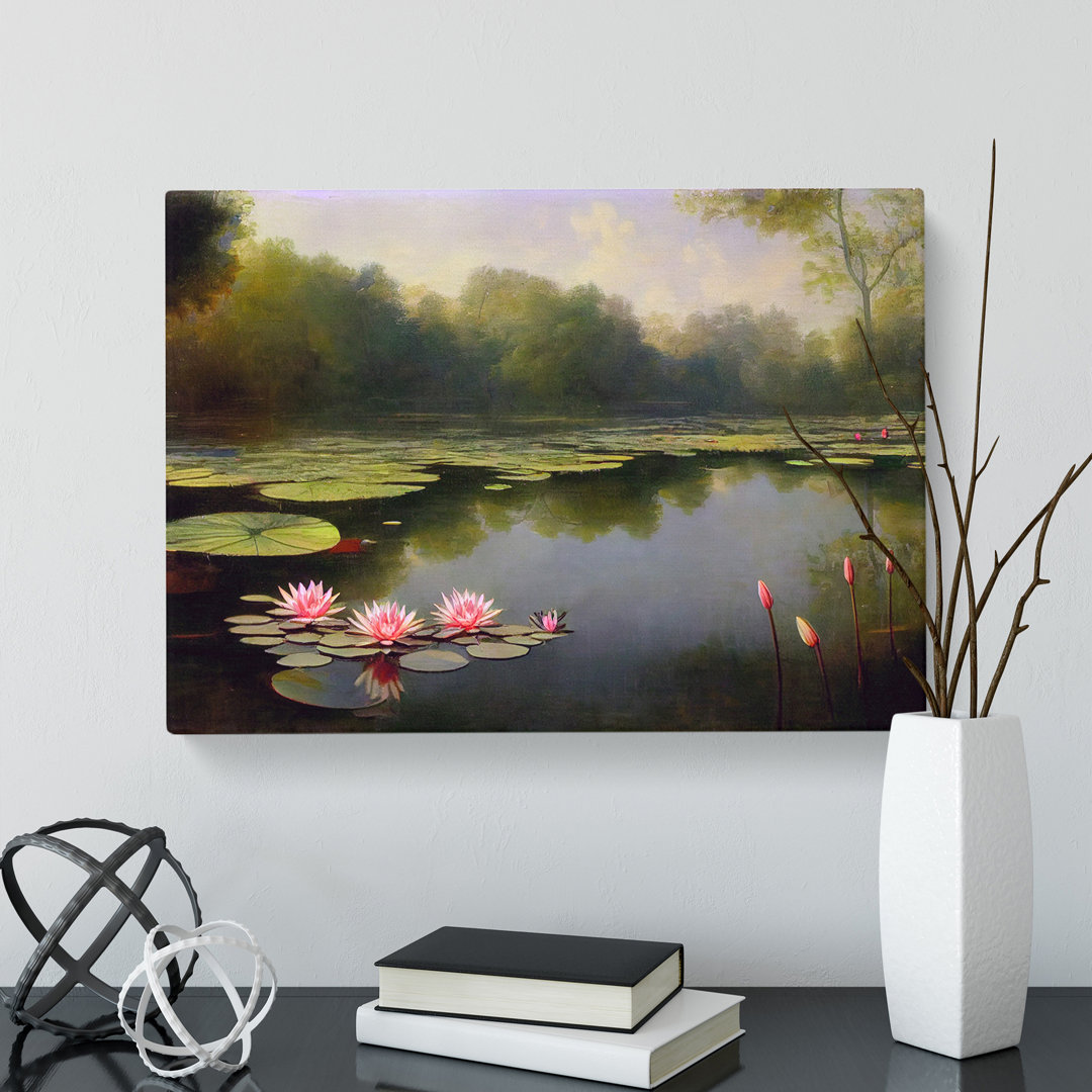 Astounding Water Lily Pond - Wrapped Canvas