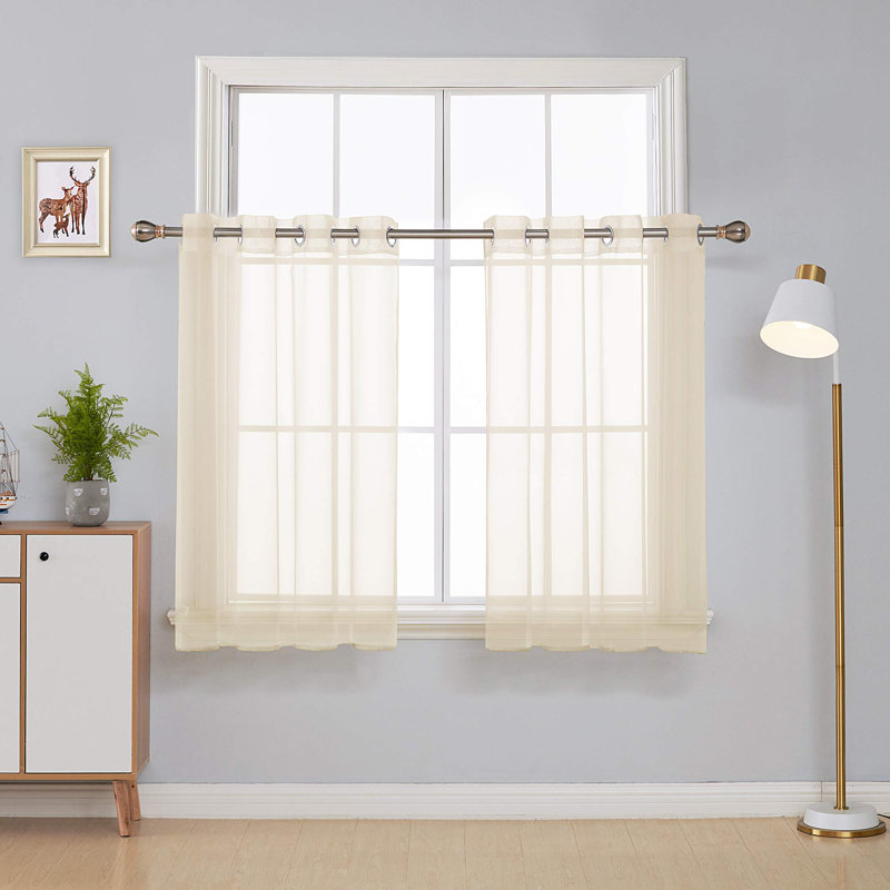 Gainsborough Sheer Curtain Pair, 52" W x 45" L, Pale Pink