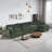 Modern Chenille Loveseat Sofa Couch With Ottoman-506217866-506217868