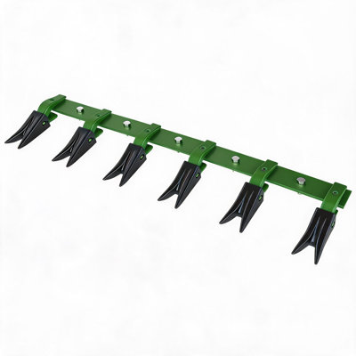 46" Heavy Duty Bucket Bar with 6 Teeth, 4560 lbs Load Capacity for Sub-Compact Tractors, No Drill Required for 5/16" or Thinner Cutting Edges, Green