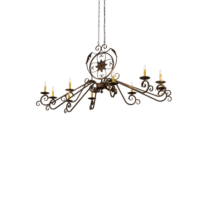 Lustre géométrique à 10 lumières de style bougie Sherborn