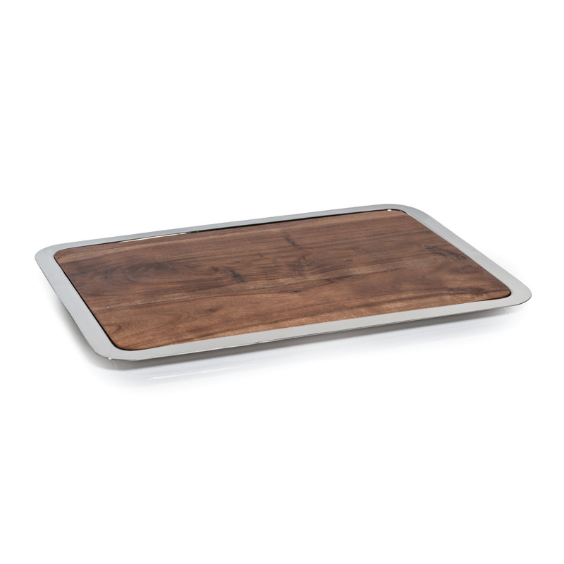 Plateau en acier / bois d'acacia Milluss Pines Crussell, H 1,75 po x l 15 po x P 21 po