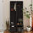 Elegant Free Standing Hall Tree Set Of 2, Multifunctional 3-IN-1 Entryway Coat Rack With Black Retro Handles, Seating Bench With Storage Drawers For Hallway, Living Room, 31.4"W*70.8"H-1817036120