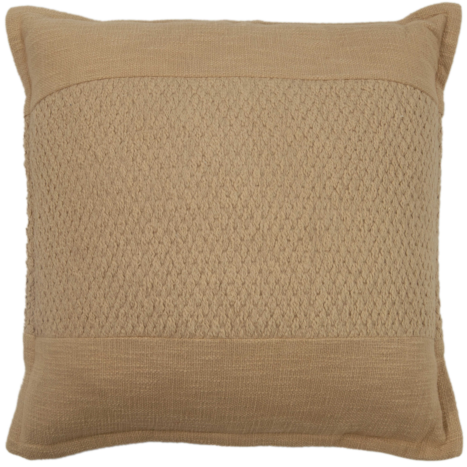 Farwell 20" x 20" Cotton Throw Pillow, Tan