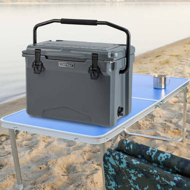 75 Quart Portable Cooler Rotomolded Ice Chest with Handles and Wheels -  Costway