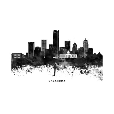 " Oklahoma Skyline Black And White " by WallDecorAddict