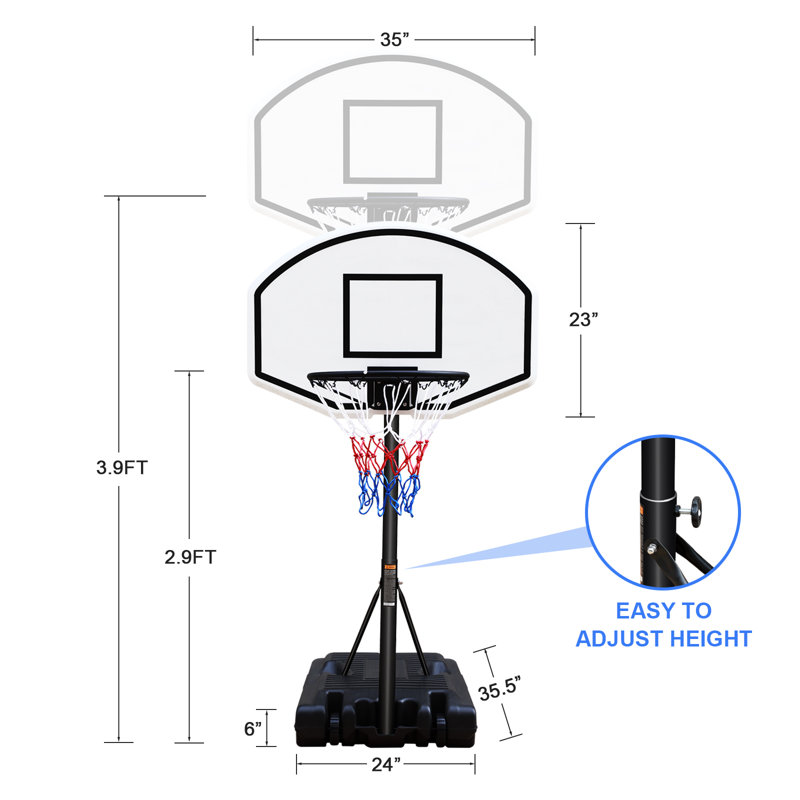 Adjustable Height Iron Pool Basketball Hoop