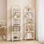 Bibliothèque à 5 niveaux avec tablettes en verre trempé, étagère de rangement mince pour chambre à coucher, salle de bain, bureau personnel, structure en acier